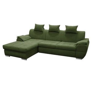 KONDELA Flosy Roh L rohová sedačka s rozkladom a úložným priestorom zelená vyobraziť