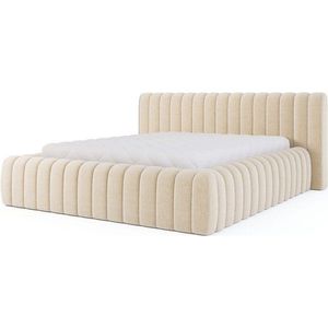 Béžová čalúnená dvojlôžková posteľ s úložným priestorom s roštom 140x200 cm Carilla – ELTAP vyobraziť
