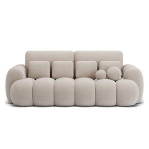 Béžová rozkladacia pohovka z textílie buklé 256 cm Cotonn – ELTAP vyobraziť