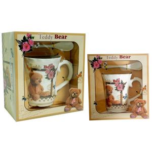 MAKRO - Hrnček 350ml s lyžičkou, ruža medvedík vyobraziť