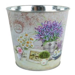 MAKRO - Kvetináč dekoračný 15x13, 5cm, levanduľa vo váze, plechový vyobraziť