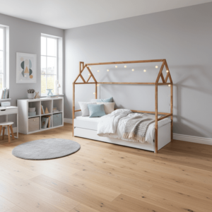 ArtBel Detská posteľ s prístelkou LOTTA domček | biela 90 x 200 cm vyobraziť