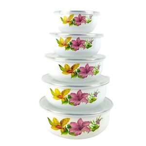 MAKRO - Miska smalt s plastovým viečkom sada 5 ks vyobraziť