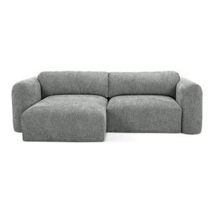 Sivá ženilková rozkladacia/s úložným priestorom rohová pohovka (ľavý roh/s leňoškou) Mele – Makamii vyobraziť