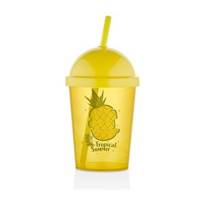 MAKRO - Pohár 450ml so slamkou Ananas, umelá hmota vyobraziť