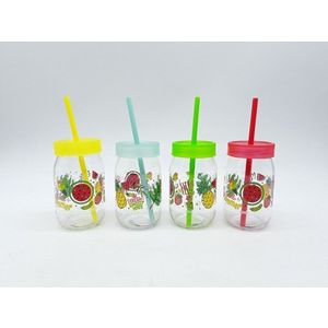 MAKRO - Pohár so slamkou 380ml rôzne farby vyobraziť