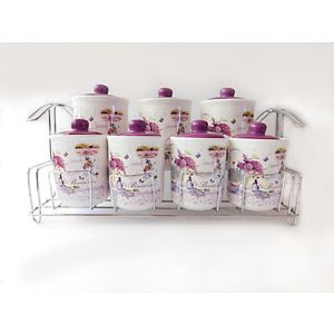 MAKRO - Sada dóza 7ks na drôtenej poličke vyobraziť