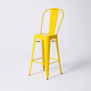 ArtD Barová stolička Paris Back inšpirovaná Tolix | žltá vyobraziť