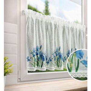 ArtFir Krátka záclona ALA P | biela/modrá 150 x 60 cm vyobraziť