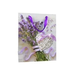 MAKRO - Taška darčeková 26x32x10cm, levanduľa srdce vyobraziť