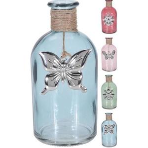 MAKRO - Váza sklo + lano rôzne farby vyobraziť