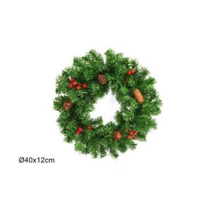 MAKRO - Veniec vianočný 40cm, zelený šišky vyobraziť