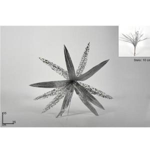 MAKRO - Vianočný kvet strieborný na štipci vyobraziť