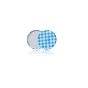 MAKRO - Viečka zaváracie TWIST 82 káro modré, balenie 10ks vyobraziť