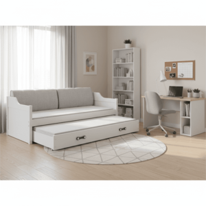 BMS Detská posteľ s prístelkou DAWID 2 | 200x90 cm | biela/biela | zmontovaná vyobraziť