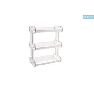 PLAFOR - Polička 3 poschodová biela 32, 4x17, 7x41, 5cm, umelá hmota vyobraziť