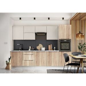 Artstolk Kuchynská linka ZOYA bez dosky | 300 cm dub halifax/sivá vyobraziť