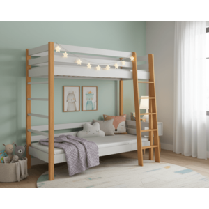 Dolmar Poschodová posteľ SUSAN | biela/dub 80 x 190 cm vyobraziť