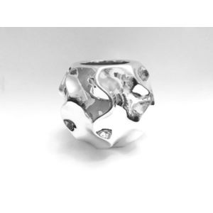 Váza pokrčená guľa veľká strieborná vyobraziť