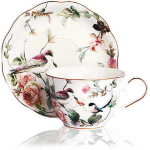 VERONI - Sada priateľská 2 šálky a 2 podšálky Canaria, keramika vyobraziť