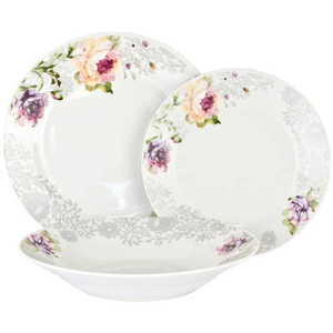 VERONI - Sada tanierová WENUS 18ks vzor kvety vyobraziť