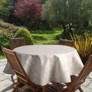 ArtFir Záhradný okrúhly obrus GARDEN 11E | béžová/biela 150 cm vyobraziť