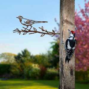 Záhradná dekorácia Bird On The Branch 05 - Brown vyobraziť