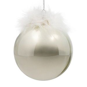 ArtFir Vianočná dekorácia GUĽA 563 | sklenená strieborná 10 cm vyobraziť