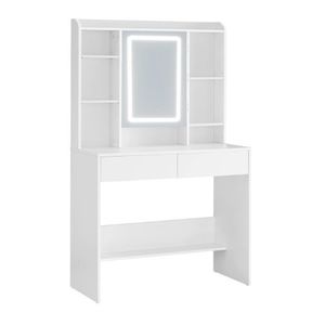 Chomik Toaletný stolík ELENA s LED osvetlením | biela vyobraziť