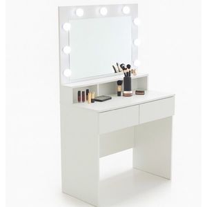 Chomik Toaletný stolík LENA s LED osvetlením | biela vyobraziť