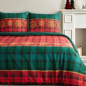 ArtFir Vianočné obliečky na jednolôžko GLORY | červená/zelená 140 x 200 cm vyobraziť