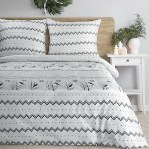 ArtFir Vianočné obliečky na dvojlôžko TASHA | biela/sivá 220 x 200 cm vyobraziť