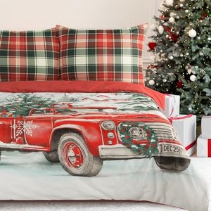 ArtFir Vianočné obliečky na dvojlôžko XMAS | červená/biela 220 x 200 cm vyobraziť