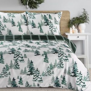 ArtFir Vianočné obliečky na dvojlôžko WINTER | biela/tmavozelená 220 x 200 cm vyobraziť