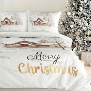 ArtFir Vianočné obliečky na dvojlôžko JOYFULL | biela/svetlohnedá 220 x 200 cm vyobraziť