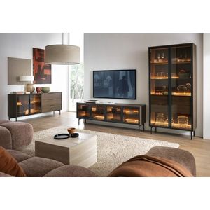 ArtLas Obývacia stena NAIRE s LED osvetlením | dub dunin vyobraziť