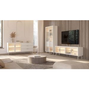 ArtLas Obývacia stena NAIRE s LED osvetlením | cashmere vyobraziť