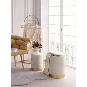 Chest Pouffe Set (2 Pieces) Comfort - Cream vyobraziť