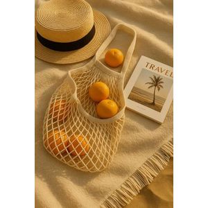 Net Bag File Small - Natural Beige vyobraziť