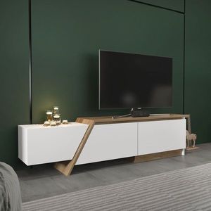 TV stolík Zonas - White, Walnut vyobraziť