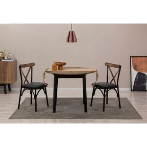 Extendable Dining Table Oliver - Walnut, Black vyobraziť