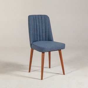 Stolička Vina 1048 - Dark Blue, Walnut vyobraziť