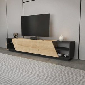 TV stolík Rhodes - Anthracite, Oak vyobraziť