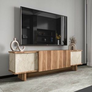 TV stolík Diana - Travertine, Walnut vyobraziť