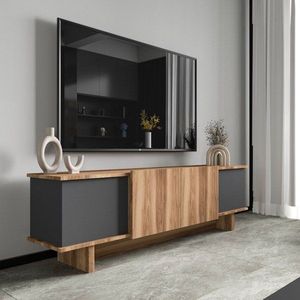 TV stolík Diana - Anthracite, Walnut vyobraziť