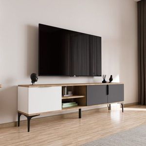 TV stolík Tarz - White, Anthracite, Oak vyobraziť