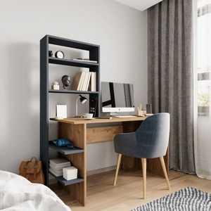 Písací stôl s knižnicou Aden - Oak, Anthracite vyobraziť