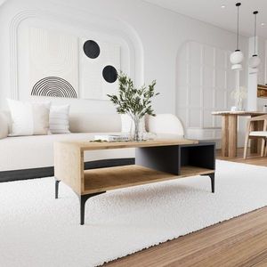 Konferenčný stolík Tarz - Anthracite, Oak vyobraziť