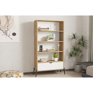 Knižnica Numana - Sapphire Oak, White vyobraziť