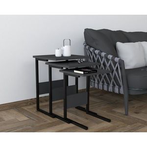 Sada odkladacích stolíkov (3 kusy) Sali - Black, Anthracite vyobraziť